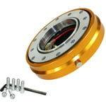 Tlily - Universal Car Auto Racing Thin Version Volant Quick Release Hub Adapter Snap Off Kit Gold