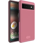 TUDIA DualShield Grip Coque pour Google Pixel 6a (2022), [MergeGrip] Étui de Protection Mince à Double Couche de qualité Militaire Antichoc pour Pixel 6a (Rose fumé)