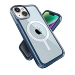 Speck for iPhone 14 & iPhone 13 Case - Slim, Built for MagSafe, Scratch Resistant & Drop Protection Clear Phone Case - Anti-Yellowing 6.1" iPhone 13 & iPhone 14 Case - Glass Navy/Winter Navy Gemshell