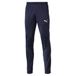 PUMA PUMJV|#Puma Men LIGA Sideline Poly Pant Core Sweatpants - Peacoat-Puma White, XL