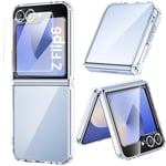 ORNARTO Coque pour Samsung Galaxy Z Flip 6, Housse Z Flip 6 5G avec Verre Trempé [Bumper avec Coins Renforcés], Étui de Protection Antichoc Claire, Shock-Absorption Anti-Rayures Case - Transparente