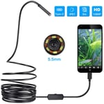 Forehill - Endoscope usb 3 en 1 5,5 mm Endoscope Slim étanche Micro usb et caméra d'inspection de type c pour otg Android, pc, ordinateur portable