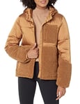 Amazon Essentials Women's Sherpa Puffer Jacket, Dark Camel, M