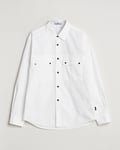 Stone Island Garment Dyed Cotton Canvas Overshirt White