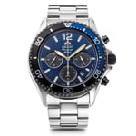 Orient Mako RN-TX0208L Panda Sport Blue Dial Solar Analog Chronograph Men Watch