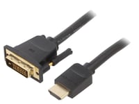 Cable DVI-D -18-1- prise male HDMI prise male Full HD 1.5m - Noir