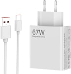 Chargeur 67w Xiaomi Charge Rapide Usb C Pour Redmi Note 13 12 11 10 9 Poco F5 F5 Pro X6 X5 X4, Xiaomi 14 13t 13 Pro 13 12 Lite 12x Charge Adaptateur Secteur Type C Chargeur Et C?Ble 1m