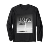 Love You Black White T-Shirt Print I Love You Hoodie Long Sleeve T-Shirt