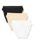 DIM Culotte Femme Les Pockets EcoDIM Coton Couleurs Douces x6, Rubis/Violet/Rose/Blanc/New Skin/Noir, M