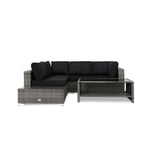 Comfort Garden Loungegrupp Bahamas 4-sits med Avslut och Bord Hylla Utomhus 613770C