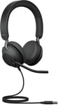 Jabra Evolve2 40 SE Wired Noise-Cancelling Stereo Headset With 3-Microphone Call Technology and USB-A Cable - MS Teams Certified, Works with All Other Platforms - Black