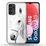 Cokitec Coque pour Samsung Galaxy A13 Animal Cheval Cristal Multicolore