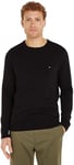 Tommy Hilfiger Pull Homme Essential Cotton Crew Neck en Coton, Noir (Black), M