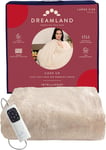 Dreamland Cosy Up Electric Throw Blanket 6 Heat Setting Cream Faux Fur 160x120cm