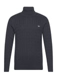 GANT Cotton Cable Turtle Neck Marinblå