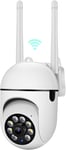 360° Caméra Surveillance Wifi Extérieure, Caméra Ip Exterieur Wifi, Vision Nocturne Couleur, Détection De Personne Ai, Suivi Intelligent, Étanche Ip66, Audio Bidirectionnel, Sirène (Blanc)