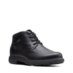 Clarks Un TreadUp GTX2 Wide Fit Black Leather Men's Boots Size UK 10 1/2 H