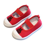 DEBAIJIA Filles Chaussures 3-10 Ans Toile de Bande Dessinée pour Enfants Casual Douce Anti-Slip Mignon Respirant Baskets Élève Primaire Léger Lapin Rouge, 28 EU