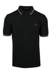 Fred Perry Mens Twin Tipped Polo Shirt - Black - Size 2XL