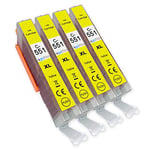 Go Inks 4 Yellow Ink Cartridges to replace CLI-551Y Compatible/non-OEM for PIXMA Printers