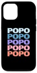 Coque pour iPhone 12/12 Pro Funny Modern Repeated Text Design Popo Grandpa Granddad