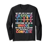 Back To School Funny Teacher We Are Like a Box of Crayons Long Sleeve T-Shirt