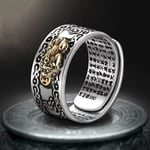 Feng Shui Pixiu Mani Mantra Skydd Rikedomen Ring Amulett Vi