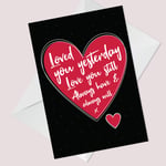 Valentines Day Card For Him Her LOVE YOU Card Boyfriend Girlfriend Husband Wife