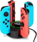 Chargeur Pour Ns Switch/Switch Oled Manettes Joycon, Support De Chargeur 4 En 1 Pour Switch Joycon Avec Indication Led