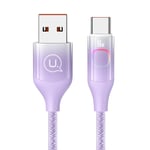 Câble USB C,66 W QC 4.0 6 A 1,2M USB A vers USB C Cable Charge Rapide en Nylon Chargeur Type C Pour Samsung Galaxy S21 S20 Note 20 Huawei P40/Mate 40/30/20 OnePlus Google Pixel Xiaomi Violet