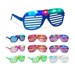 Relaxdays 10 Paires de Lunettes Lumineuses LED, en Plastique, pour Le Carnaval et Festival, Multicolore