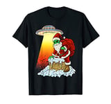 Alien Santa UFO Paranormal Lover Funny Christmas Graphic T-Shirt