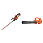 BLACK + DECKER | GTC18452PC-GB 18V 45cm Anti-jam Hedge Trimmer, 18 V, Orange & 18V Axial Blower - Bare Unit (Battery Not Included)