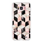 Evetane Coque Compatible avec Samsung Galaxy S8 360 intégrale Coque Avant arrière Resistant Fine Protection Solide Housse Etui Transparente Cubes Marbres Motif Tendance