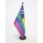 Drapeau de table Arc-en-Ciel Double Mars 21x14cm - PETIT Drapeaux DE BUREAU gay - Rainbow - Arc en Ciel 14 x 21 cm - AZ FLAG