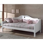 Pack - Lit Banquette Enfant & Sommier "Amori" 90x200cm Blanc