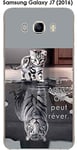 Onozo Coque Samsung Galaxy J7 (2016) Design Chat Tigre Blanc Et Alors !