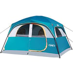 UNP Tentes pour 6 Personnes, imperméable, Coupe-Vent, Installation Facile, Tente de Camping familiale Double Couche avec 1 Porte en Maille et 5 Grandes fenêtres en Maille - 3 x 2,9 x 2,9 m (H)