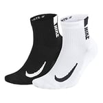 NIKE Nikye Women Multiplier No-Show Ankle Socks (2 Pair) - Multi-Colour, M