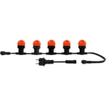 Guirlande guinguette LED 10x1,1W / 50LM connectable 10 ampoules RVB changeantes E27 L.10M