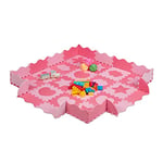 Relaxdays Tapis de Sol Puzzle 52 pièces, Mousse EVA, sans polluants, 1,4 m2, Dalle Jeu bébé Bord, Diff Motifs, Rose, 10037478_113, Taille Unique