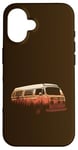 Coque pour iPhone 16 Van Silhouette Coucher de soleil orange