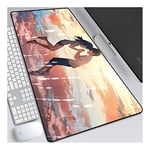 ITBT Weathering with You 800x300mm Anime Mouse Pad, Keyboard Mouse Mats, Extended XXL Large Professional Gaming Mouse Mat with 3mm-Thick Rubber Base, for Computer PC,A