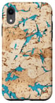 iPhone XR Cork with Blue Inserts Photographic Pattern Case