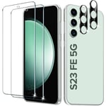 ivoler [2+2 Screen Protectors for Samsung Galaxy S23 FE 5G, with 2 Pack Camera Lens Protector, 2 Pack 9H Hardness Tempered Glass, Anti-Scratch Film, Anti-Bubble（NOT for Samsung S23）