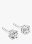 Mogul 18ct White Gold Round Brilliant Solitaire Diamond Stud Earrings, 0.75ct