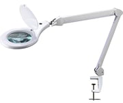 Multirex - Lampe loupe LED avec pince, lentilles interchangeables 3 et 5 dioptries, 120mm, 56 SMD LED à 6500K Lumière du jour, bras doubles 400mm, idéale pour broderie, bijouterie, modélisme, lecture.