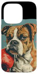 Coque pour iPhone 14 Pro Boxer de sport amusant pour les amateurs de boxe et les chiens