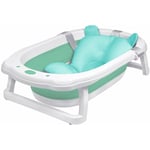 Uisebrt - Baignoire pliable pour bébé - Baignoire avec drainage - Coussin de bain pour nouveau-né - Vert - 82 x 50 x 20 cm