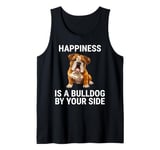 Happiness Is A Bulldog By Your Side Cute English Bulldog Dog Tank Top